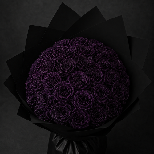 Éternelle purple rose bouquet front view
