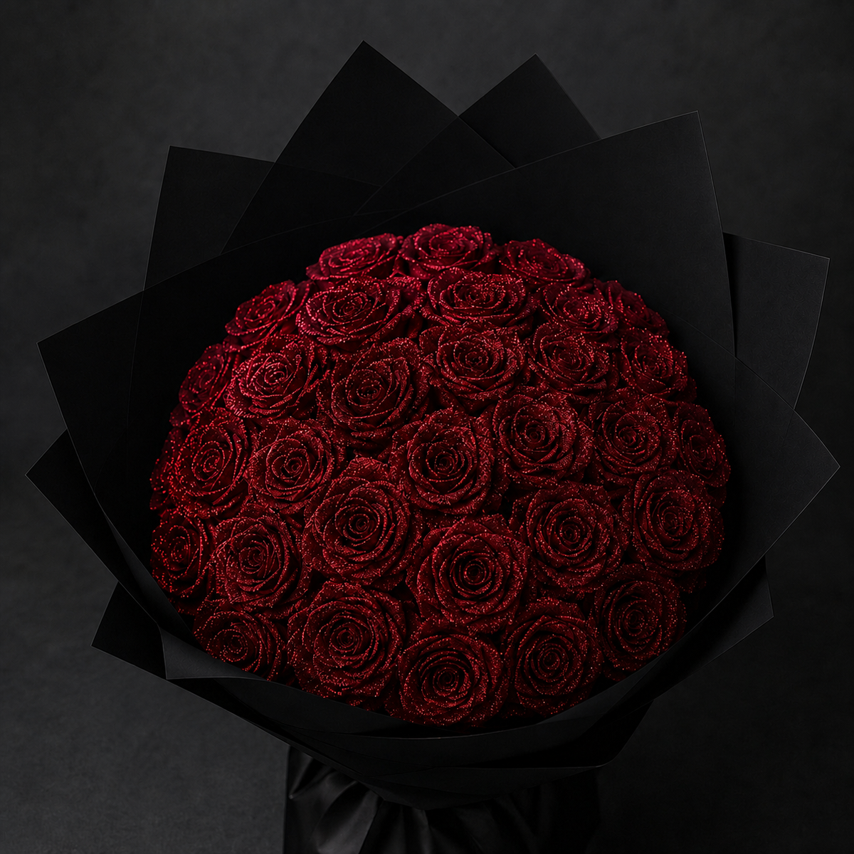 Éternelle red rose bouquet front view
